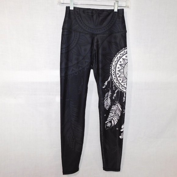 NoMiNou Dream Catcher Yoga Activewear Black White Hi Rise Leggings Womens XXS - Picture 1 of 10